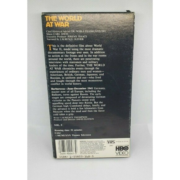 The World at War Barbarossa VHS 1941 Story Of WW2 Narrated By Laurence Olivier - Picture 3 of 6